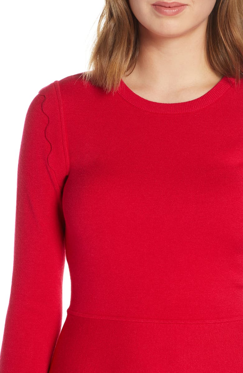 Eliza J Fit & Flare Sweater Dress, Alternate, color, 