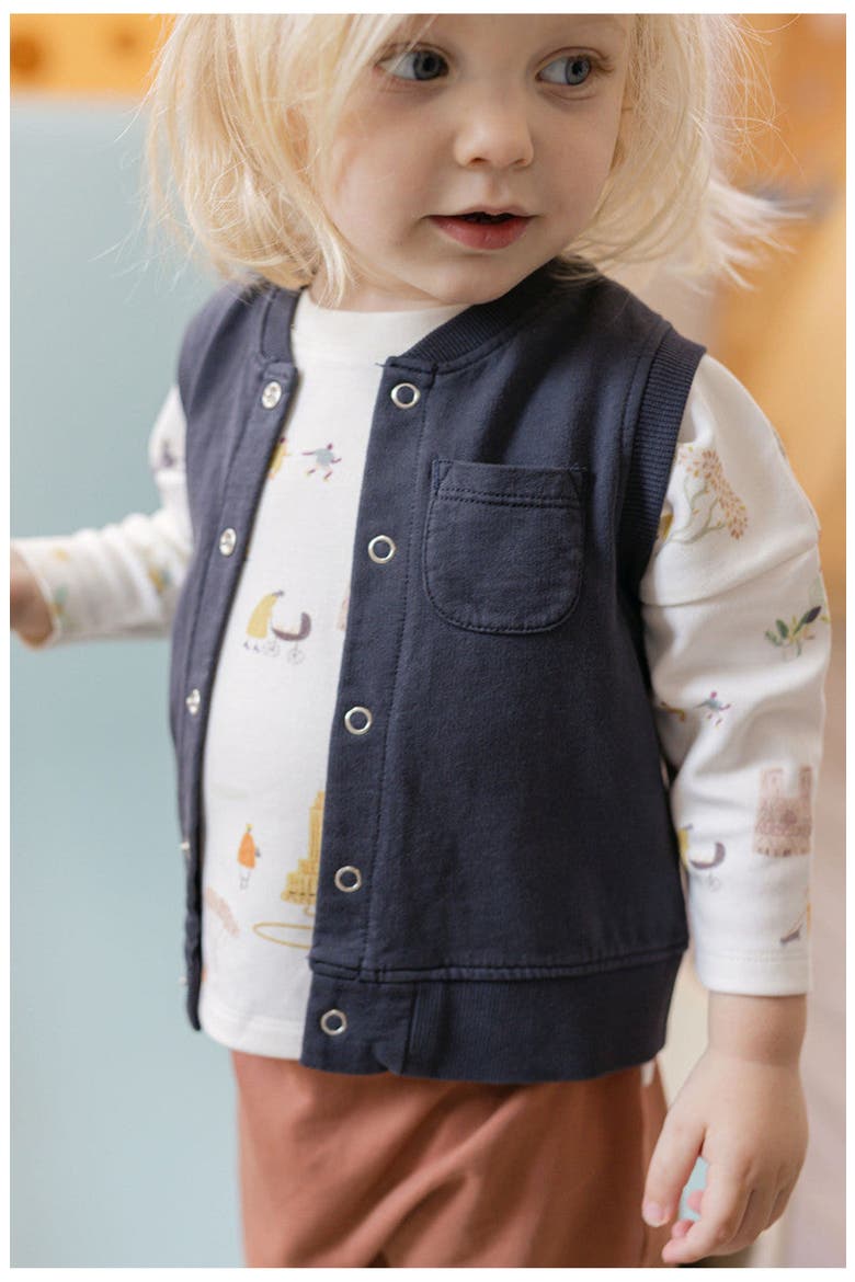 Organic Cotton French Terry Vest, Alternate, color, INK BLUE