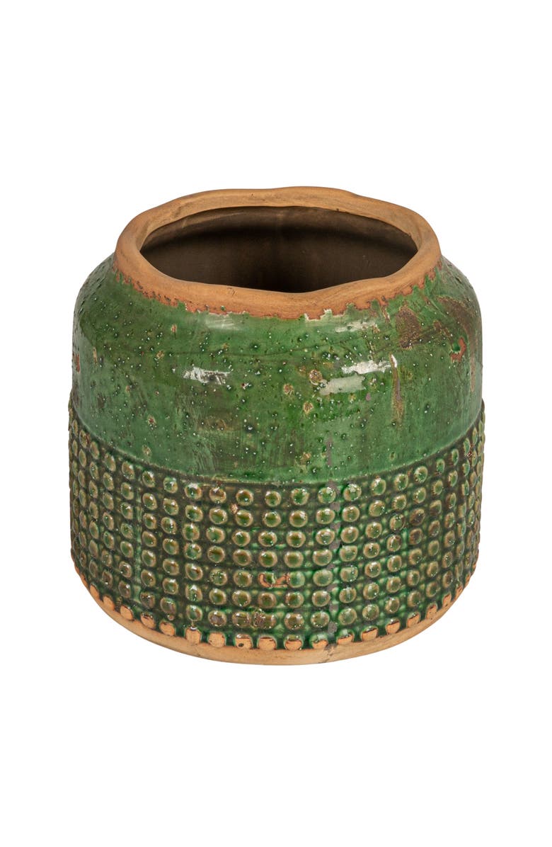 Storied Home Hobnail Planter Vase, Main, color, Green