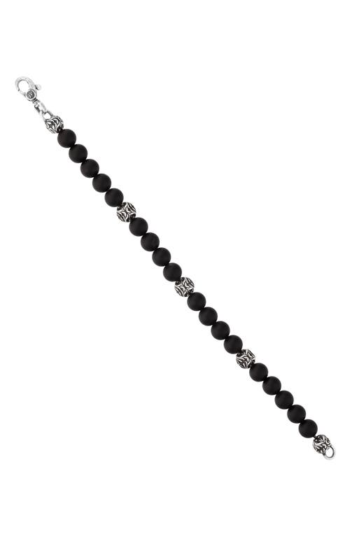 John Varvatos Onyx Beaded Bracelet In Black