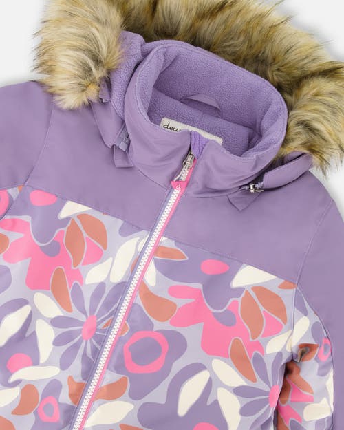 Deux Par Deux One-piece Discover Snowsuit Retro Flower In Multi