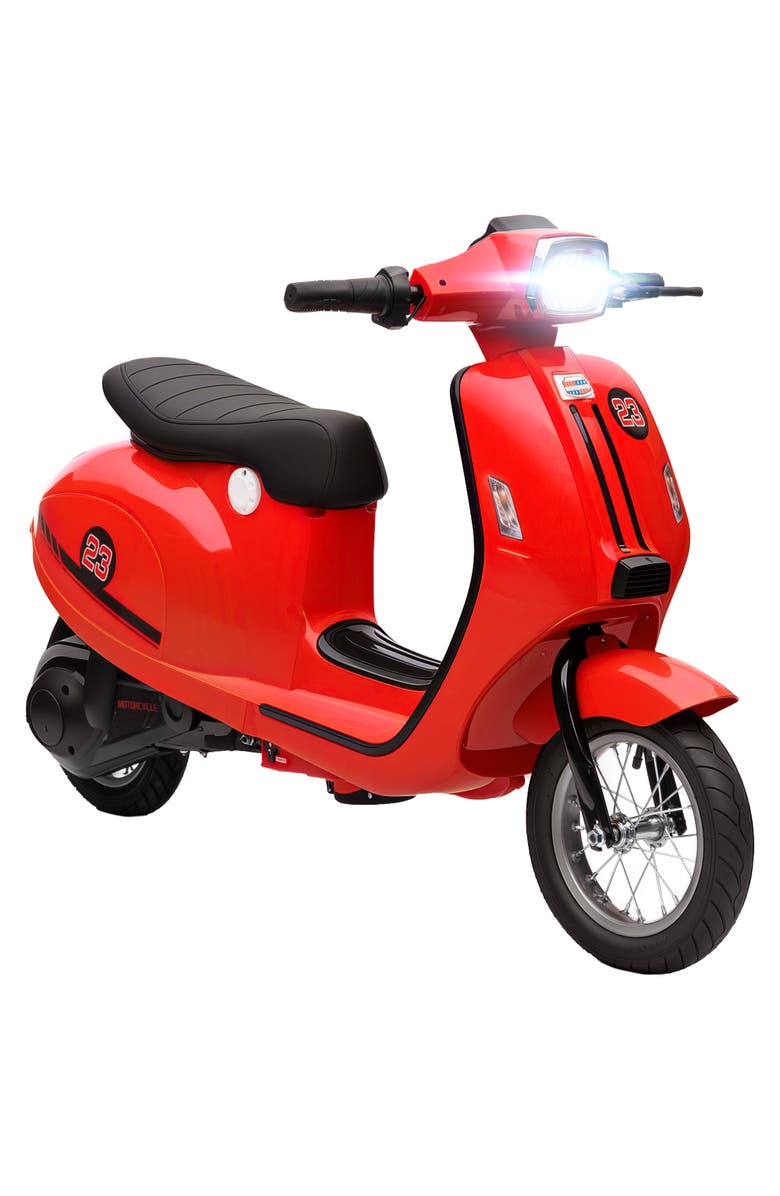 Qaba Kids Electric Motorcycle, Suspension, LED, 3-Speed, Main, color, Red
