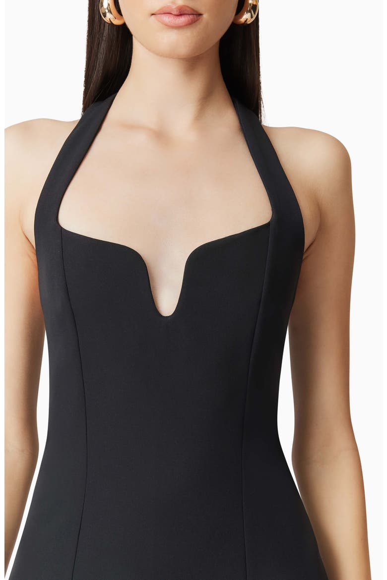Hazelle Halter Neck Cocktail Minidress, Alternate, color, BLACK