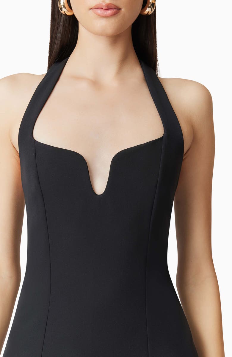 Elliatt Hazelle Halter Neck Cocktail Minidress, Alternate, color, Black