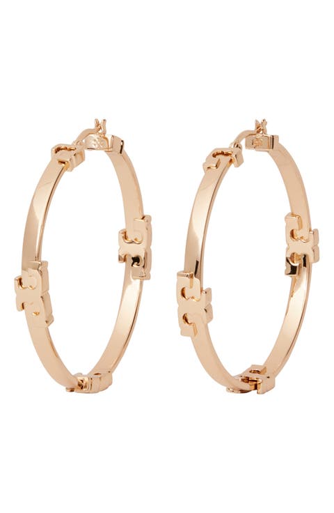 Serif T Hoop Earrings