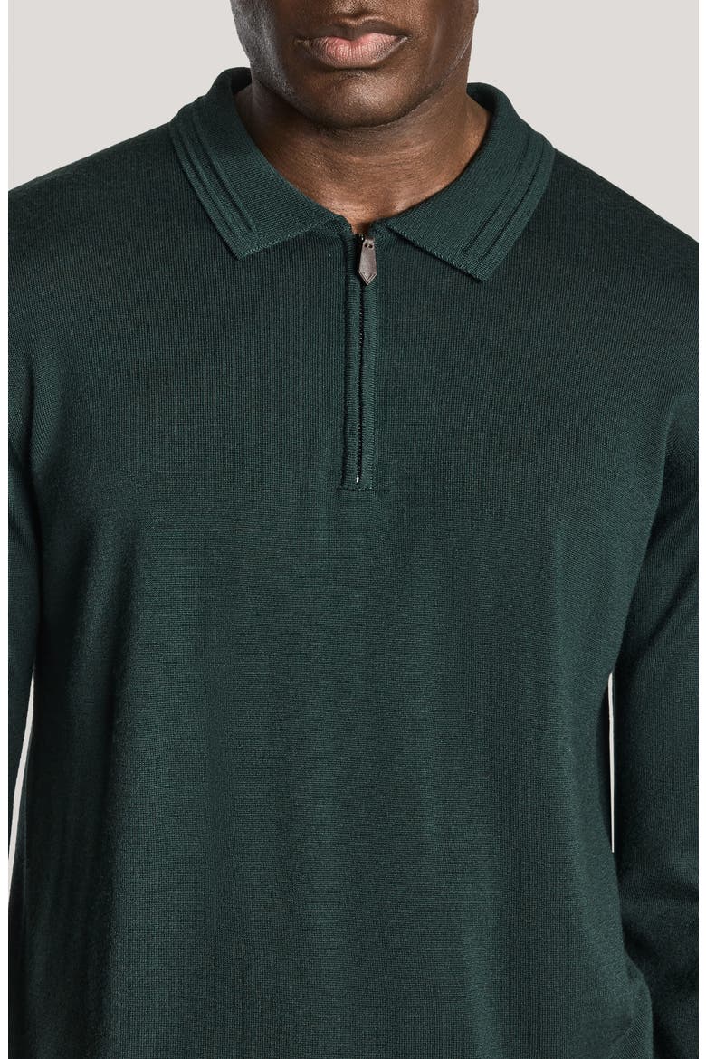 Merino Wool Quarter Zip Sweater, Alternate, color, HUNTER