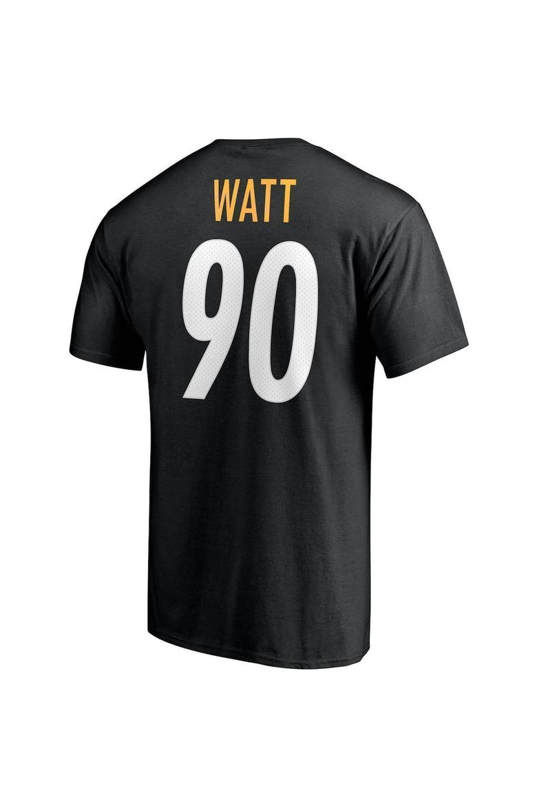 Men's Fanatics Branded T.J. Watt Black Pittsburgh Steelers Player Icon Name & Number T-Shirt, Alternate, color, BLACK