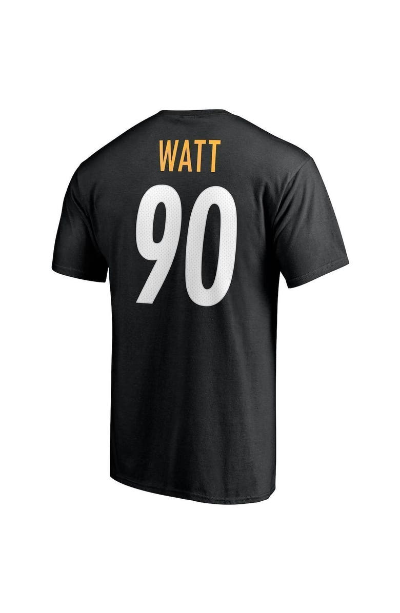 FANATICS Men's Fanatics Branded T.J. Watt Black Pittsburgh Steelers Player Icon Name & Number T-Shirt, Alternate, color, Black