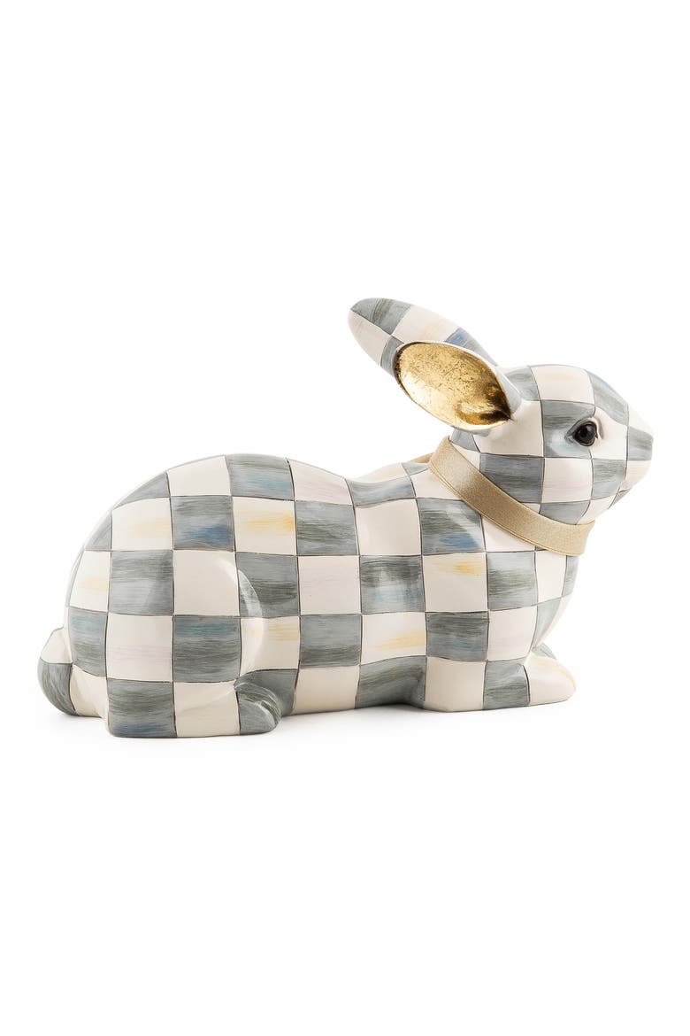 Sterling Check Resting Bunny, Alternate, color, GREY