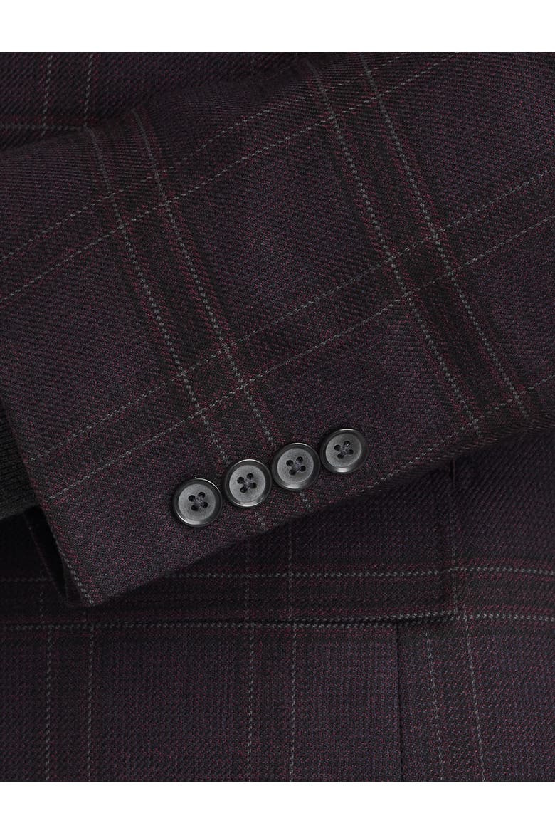 Big & Tall  Windowpane Sport Coat- Executive Cut, Alternate, color, BURGUNDY