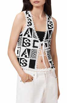 AllSaints Florence Cotton Open Knit Sweater Vest