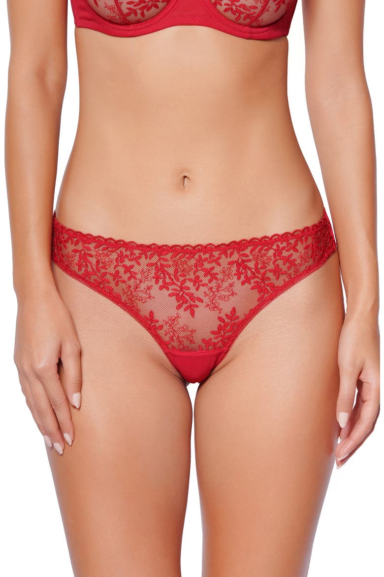 Eglantine Lace Tanga, Alternate, color, RED