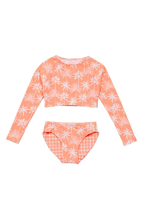 Kids' Cali Palms UPF 50+ Two-Piece Rashguard Swimsuit (Little Kid & Big Kid)