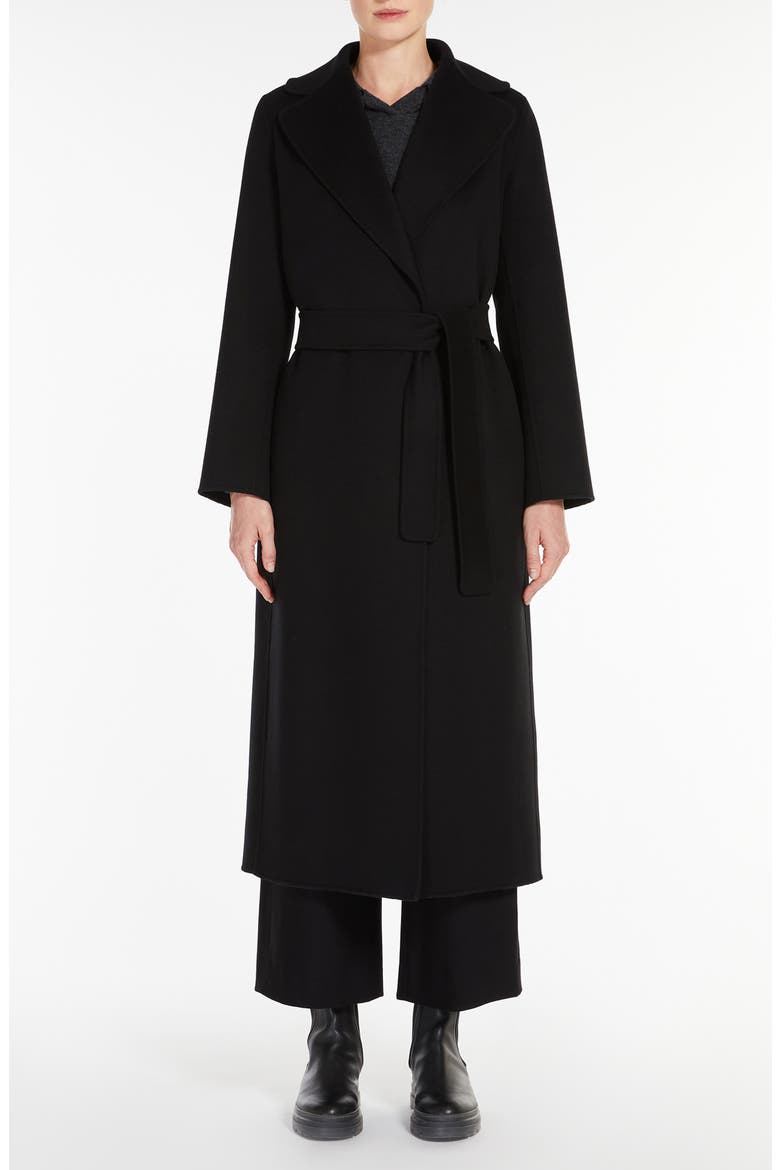 Poldo Wool Belted Coat, Main, color, BLACK