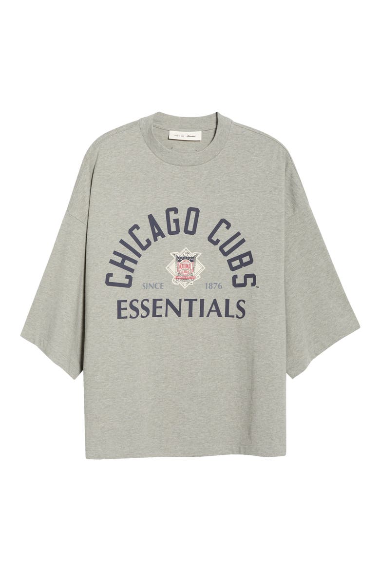 x MLB Chicago Cubs Merch Cotton Graphic T-Shirt, Alternate, color, CONCRETE HEATHER