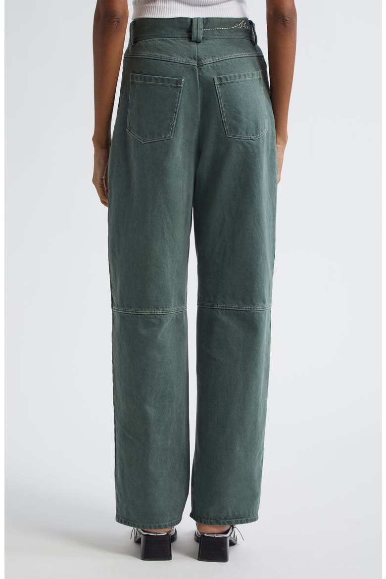 High Waist Straight Leg Jeans, Alternate, color, DARK GREEN