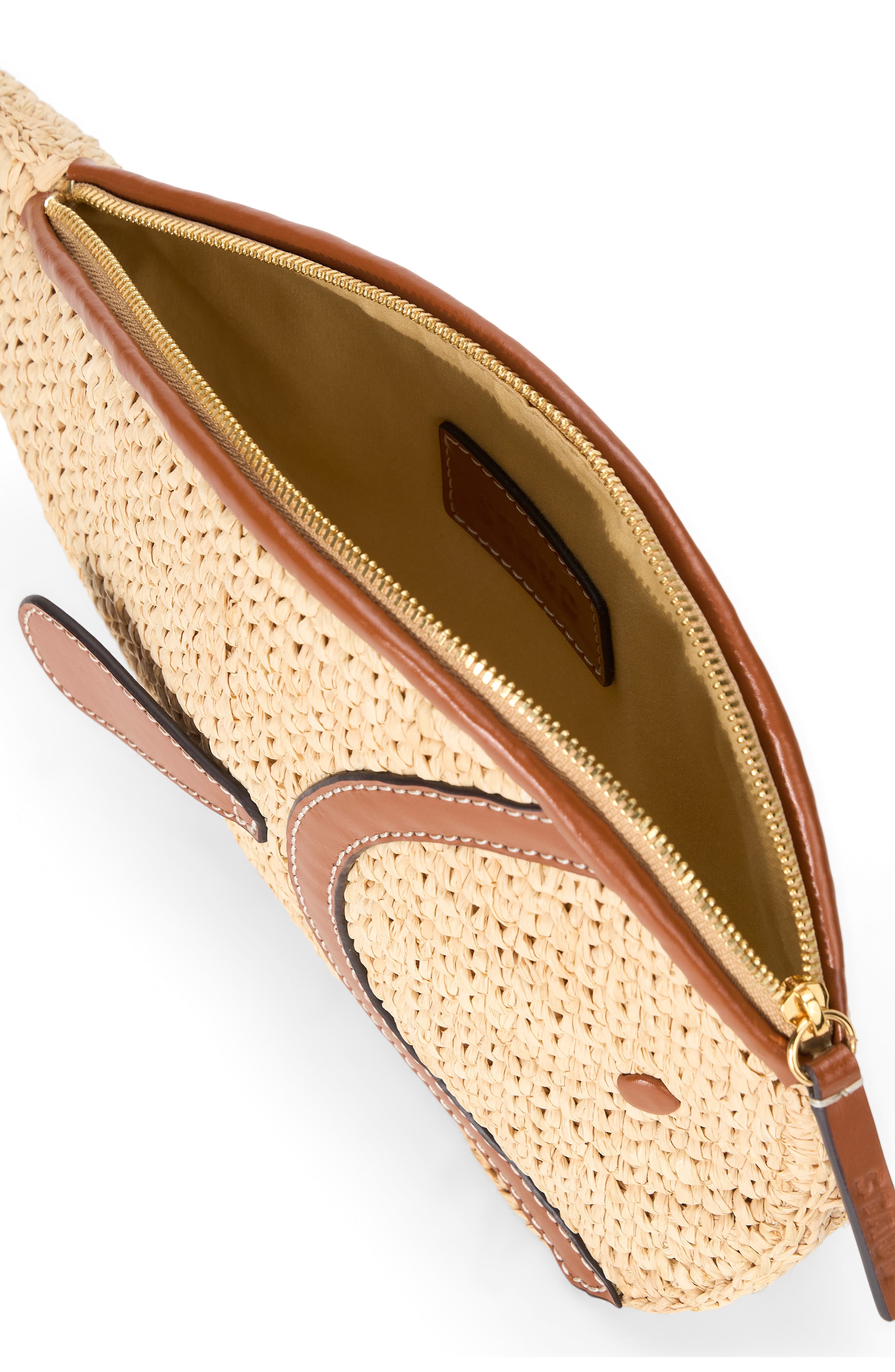 STAUD Pesce Raffia Clutch, Alternate, color, Natural/ Tan