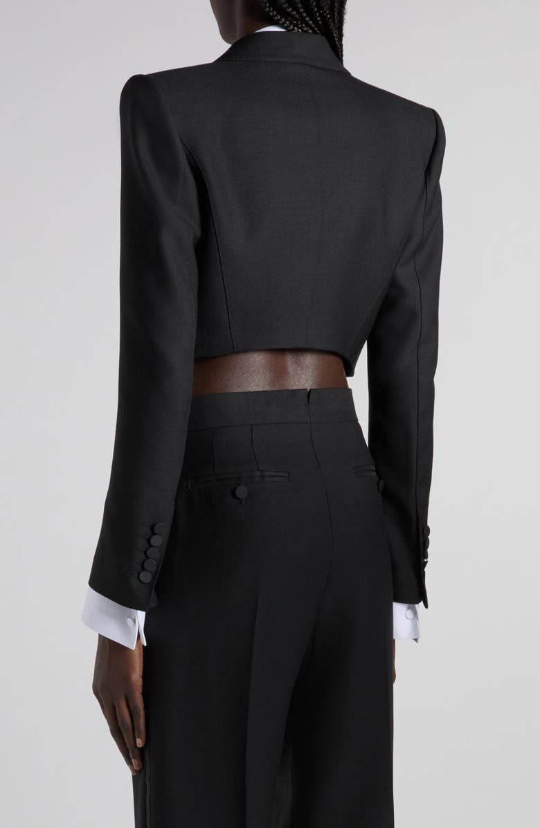 TOM FORD Double Breasted Crop Tuxedo Jacket, Alternate, color, Lb999 Black