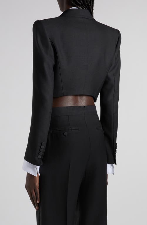 Tom Ford Double Breasted Crop Tuxedo Jacket In Black