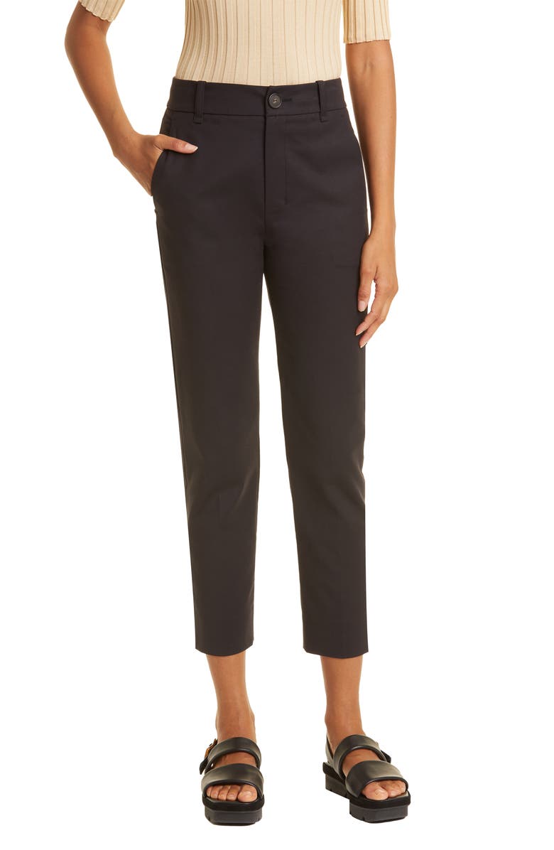Vince Cotton Blend Cigarette Trousers, Main, color,
