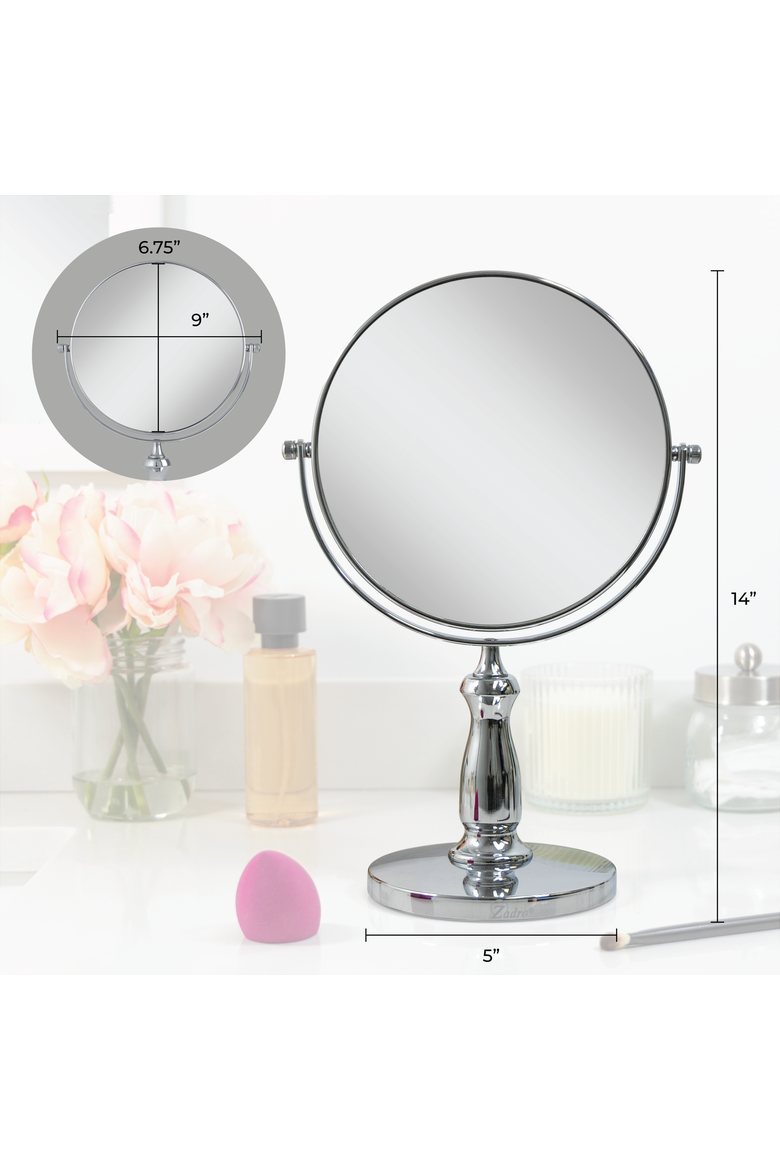 Makeup Mirror with 8X/1X Magnifications, Alternate, color, Satin Nickel