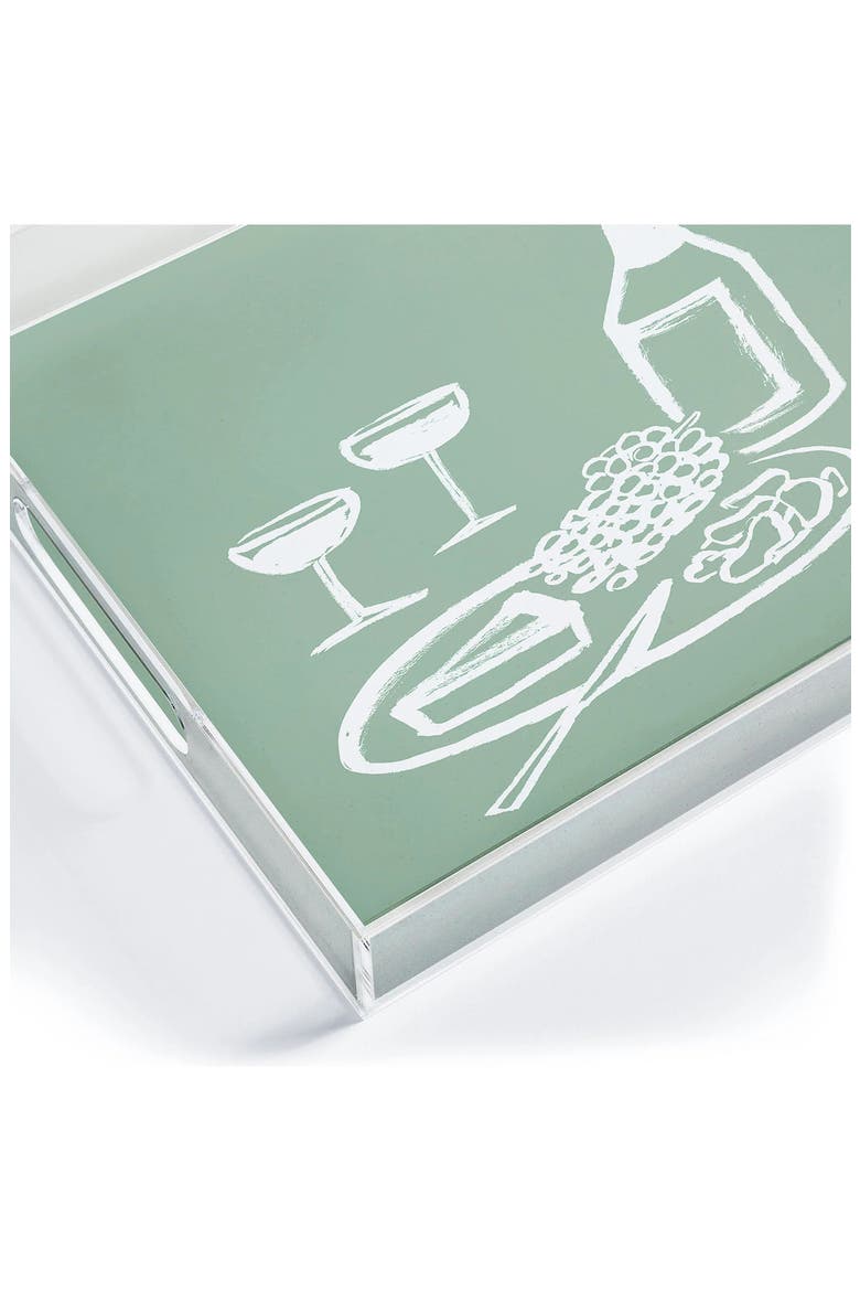 Intemporalis Wine and Cheese Acrylic Tray, Alternate, color, GREEN