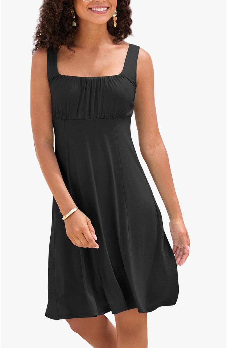 LASCANA Women's Flare Tank Dress, Main, color, Black