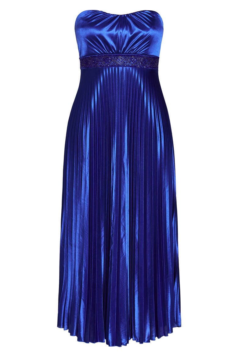 Maddison Strapless Satin Maxi Dress, Alternate, color, MIDNIGHT
