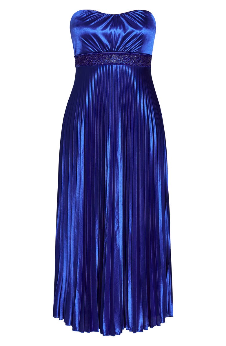 City Chic Maddison Strapless Satin Maxi Dress, Alternate, color, Midnight