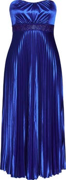 City Chic Maddison Strapless Satin Maxi Dress