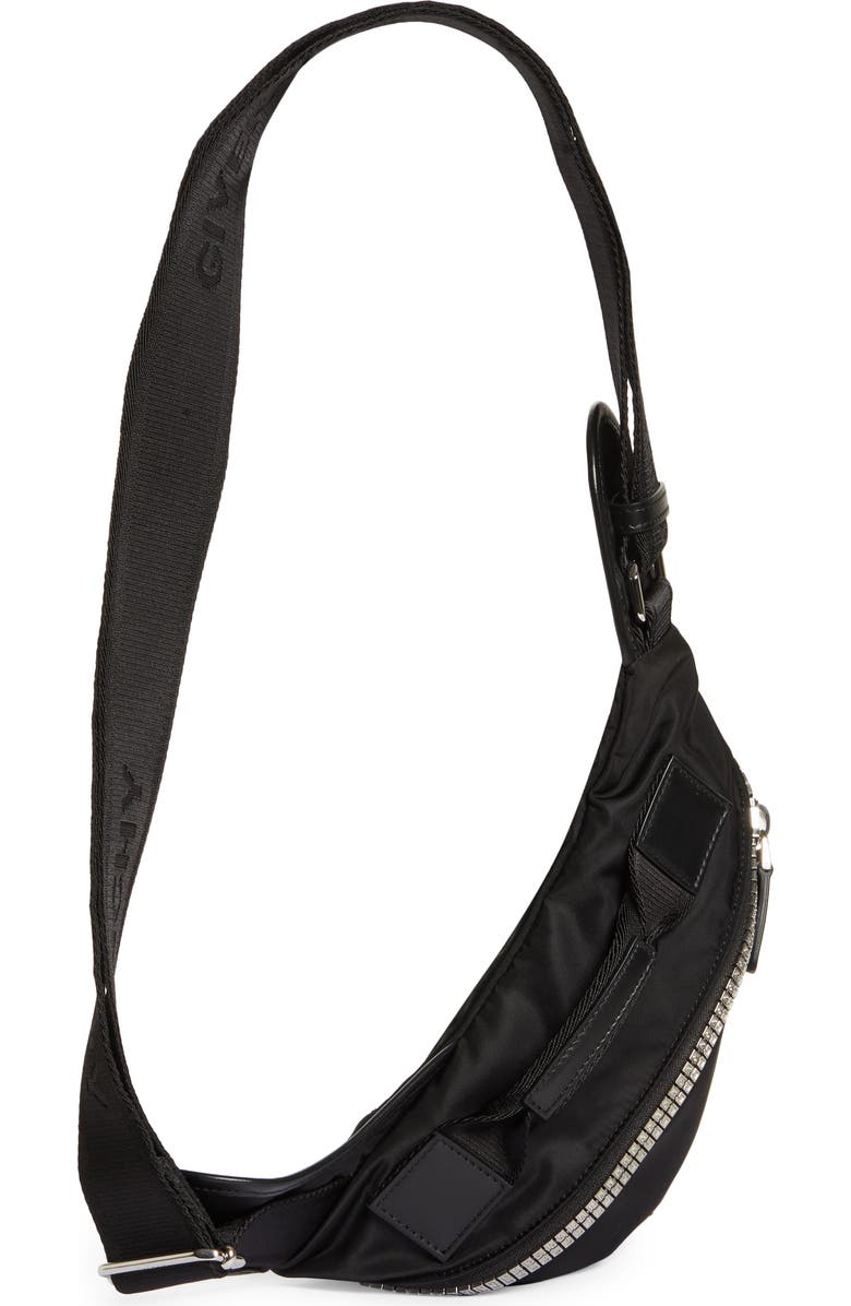 Givenchy Small G-Zip Triangle Sling Backpack, Alternate, color, Black