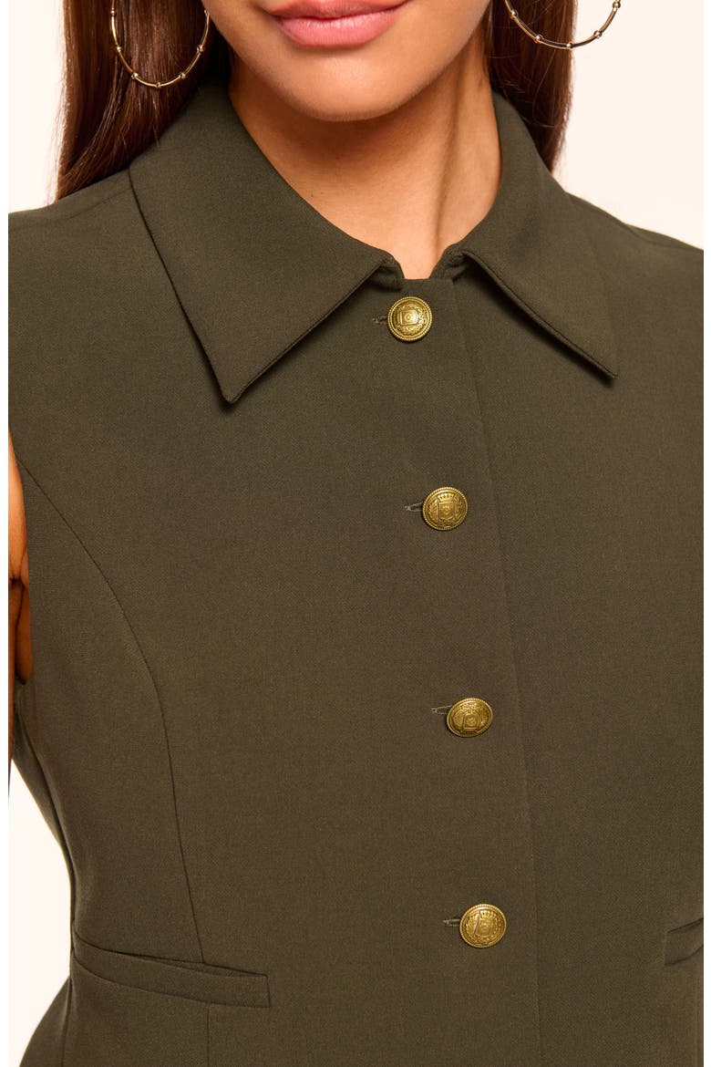 Danna Collared Vest, Alternate, color, DEEP OLIVE