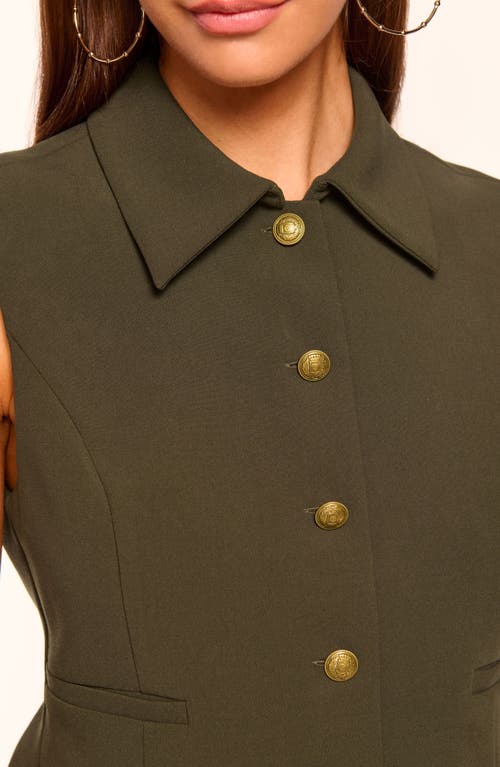 Ramy Brook Danna Collared Vest In Deep Olive