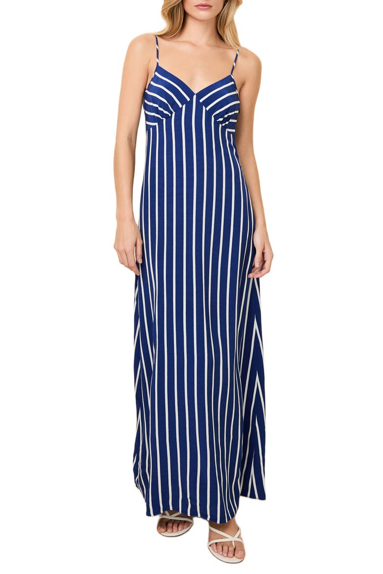 The Rosetta Stripe Sleeveless Maxi Dress, Main, color, COLOR BLOCK BLUE