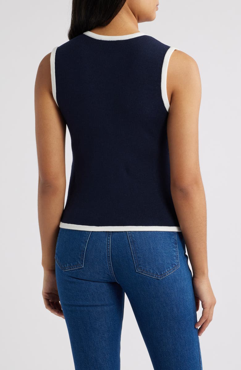 ZOE AND CLAIRE Contrast Piping Sweater Vest, Alternate, color, 