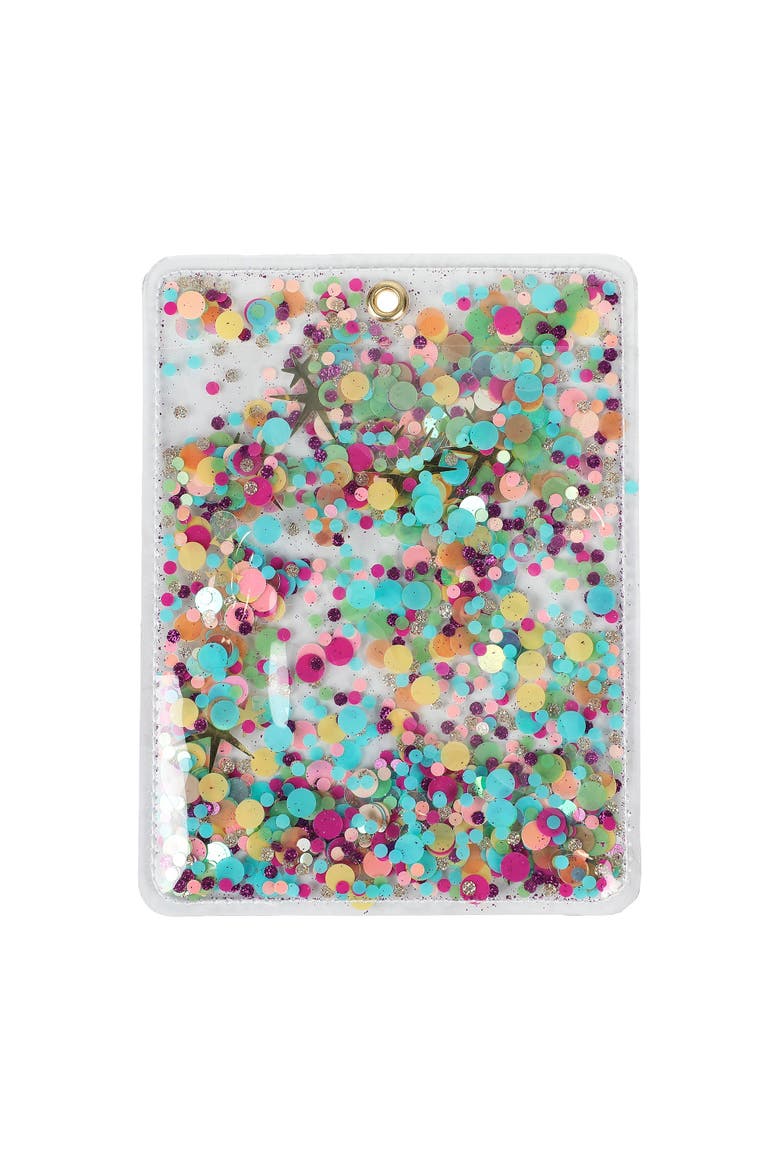 Catch of the Day Sparkle Fish Dangle Earrings - Hypoallergenic Gold-Tone Post with Pink Enamel and Iridescent Sequins, 2 Inch, Alternate, color, Pink