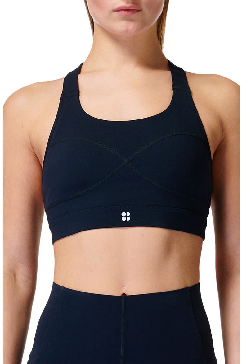 Power Medium Impact Sports Bra, Main, color, BLACK