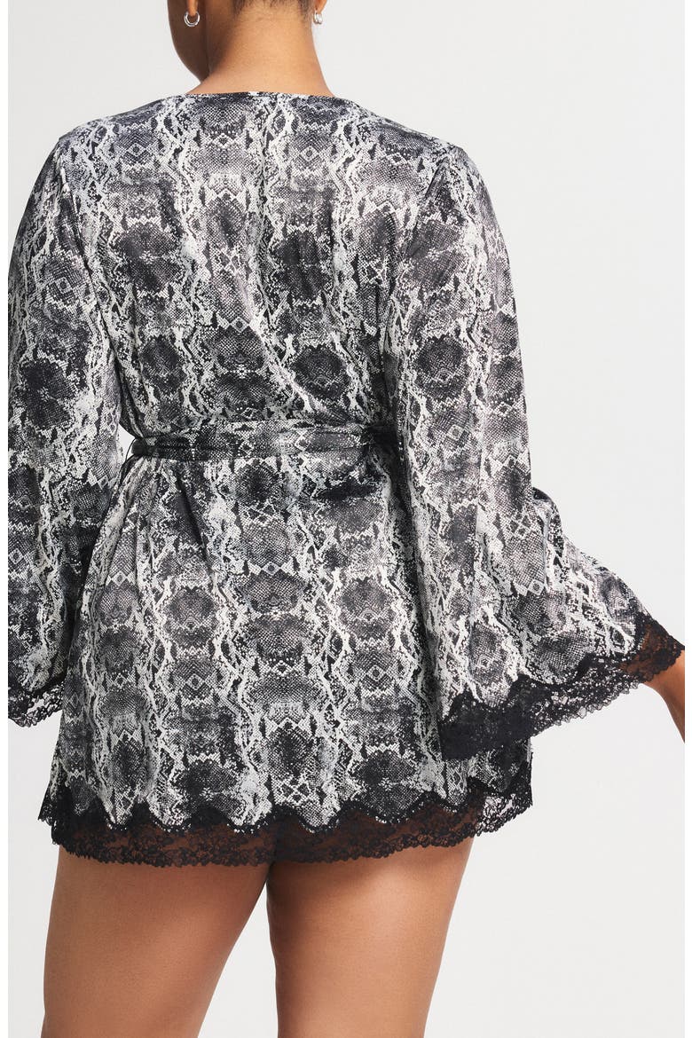 Satin Secrets Sleep Short Robe, Alternate, color, WHITE WINE NIOR VIPOR PRINT