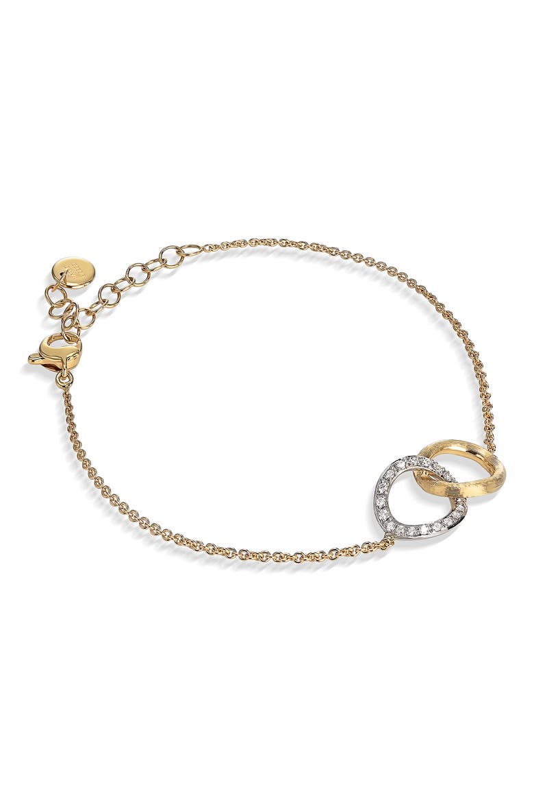 Delicati 18K Yellow & White Gold Diamond Link Bracelet, Main, color, YELLOW GOLD
