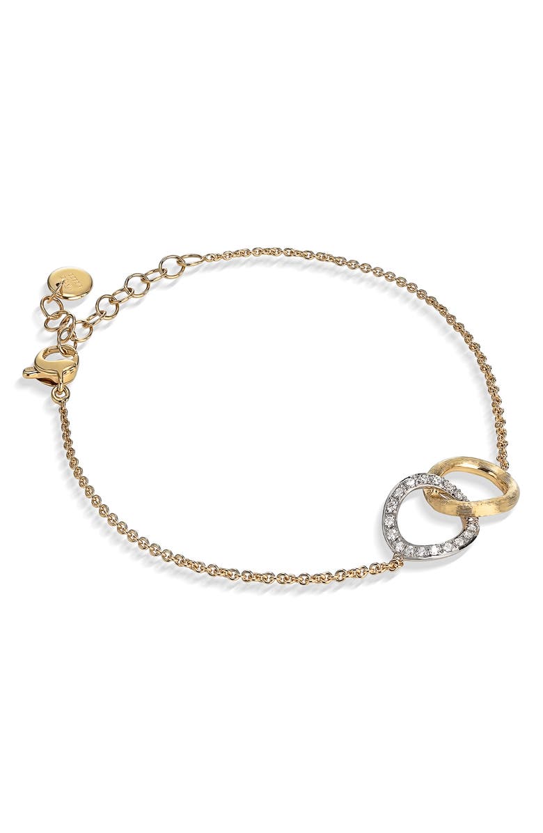 Marco Bicego Delicati 18K Yellow & White Gold Diamond Link Bracelet, Main, color, Yellow Gold
