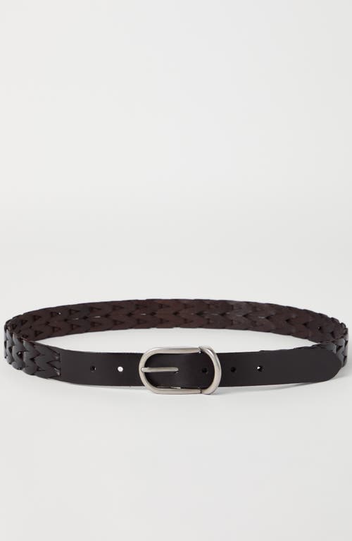Brunello Cucinelli Braided Leather Belt In Brown
