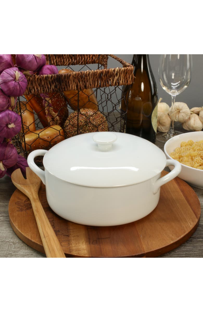 BIA Cordon Bleu Taos Round Covered Casserole Dish, Alternate, color, White