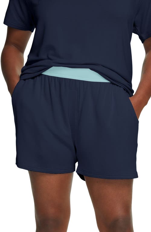 Jambys House Shorts In Navy/mint