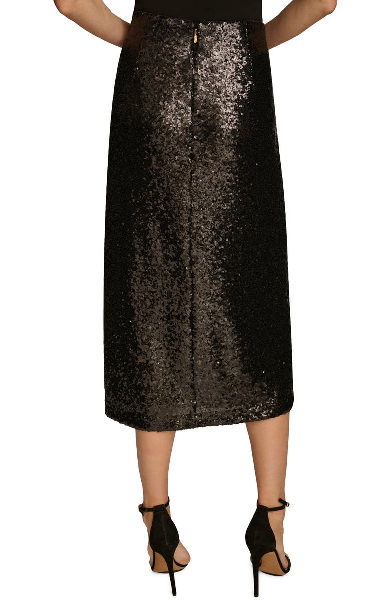 Donna Karan New York Sequin Faux Wrap Skirt, Alternate, color, 