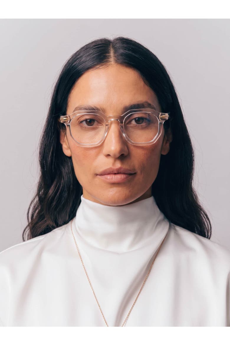 Clearview 46mm Geometric Eyeglasses, Alternate, color, Clear