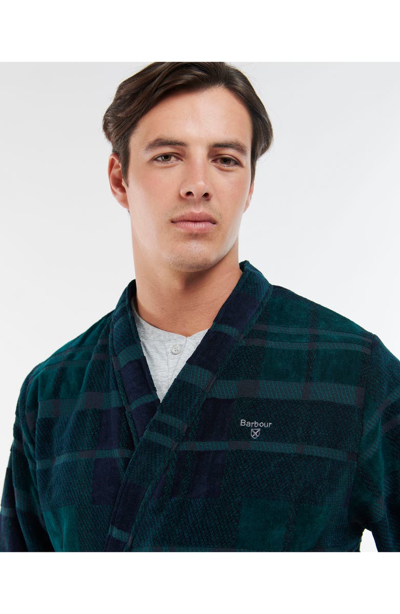 Barbour Broughton Plaid Cotton Robe, Alternate, color, 