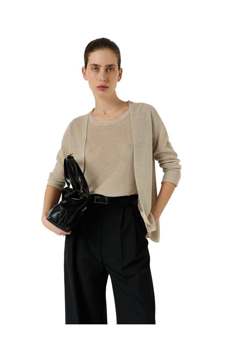 GERARD DAREL Lorina Open Front Cardigan, Main, color, Natural