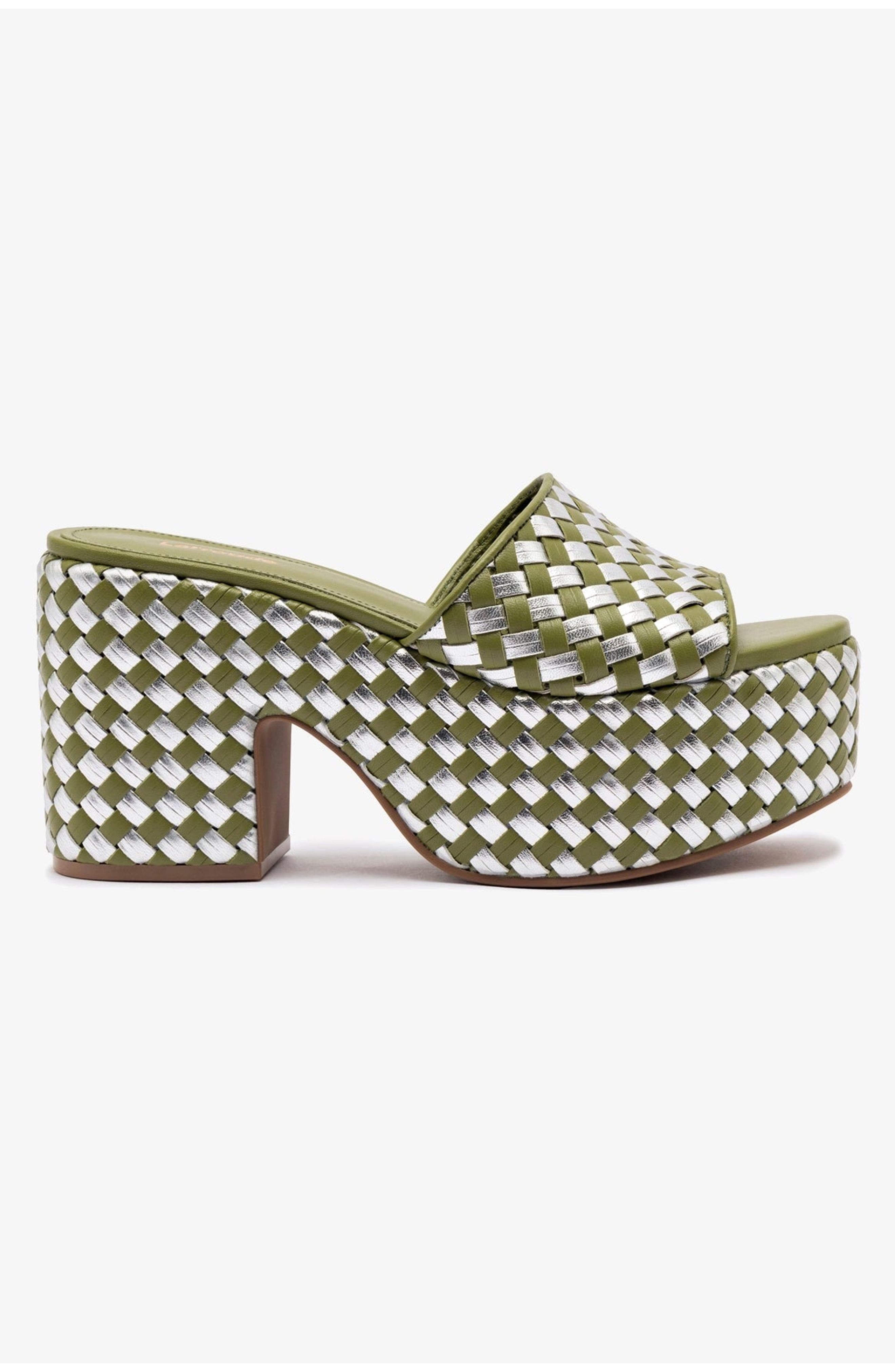 Larroudé Woven Leather Miso Platform Sandal, Main, color, 