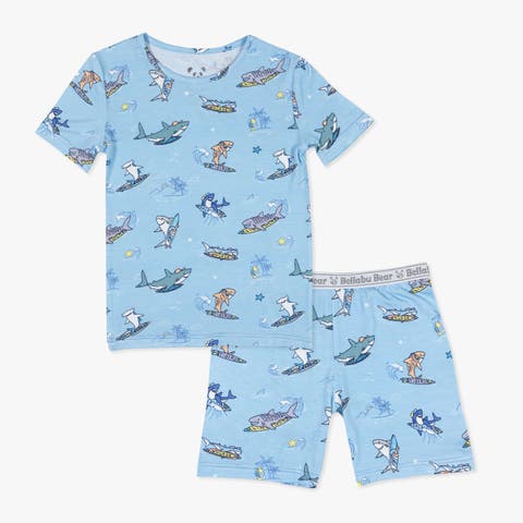 Shark School Kids 2-Piece Short Sleeve & Shorts Pajama Set