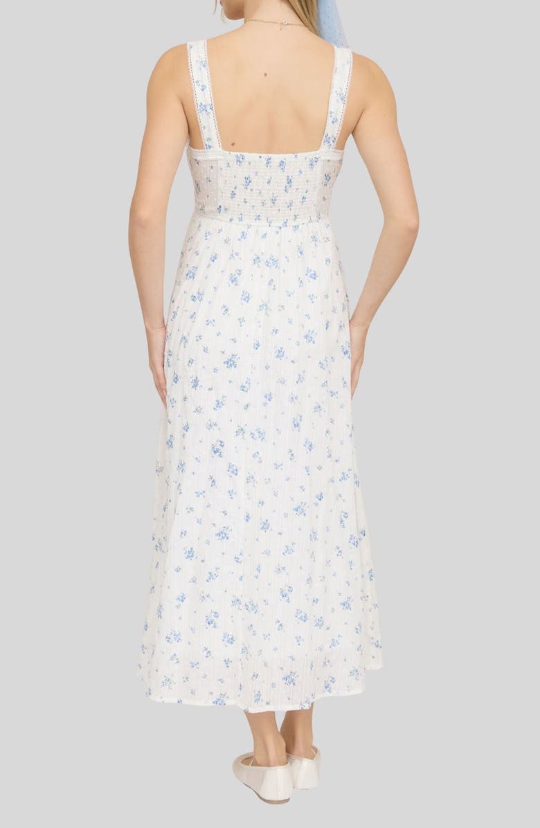 Blu Pepper Ditsy Floral Midi Dress, Alternate, color, 